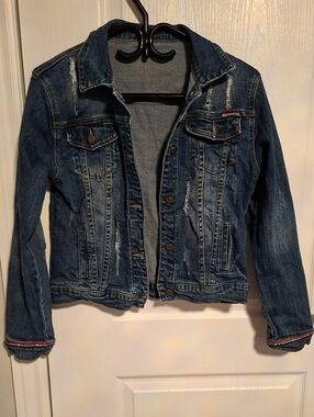Thom Browne Distressed Blue Denim Trucker Jacket